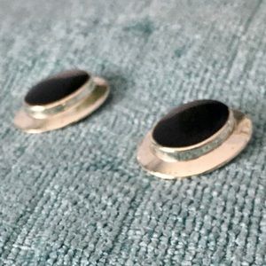 Black Onyx and .925 Sterling Silver Earrings